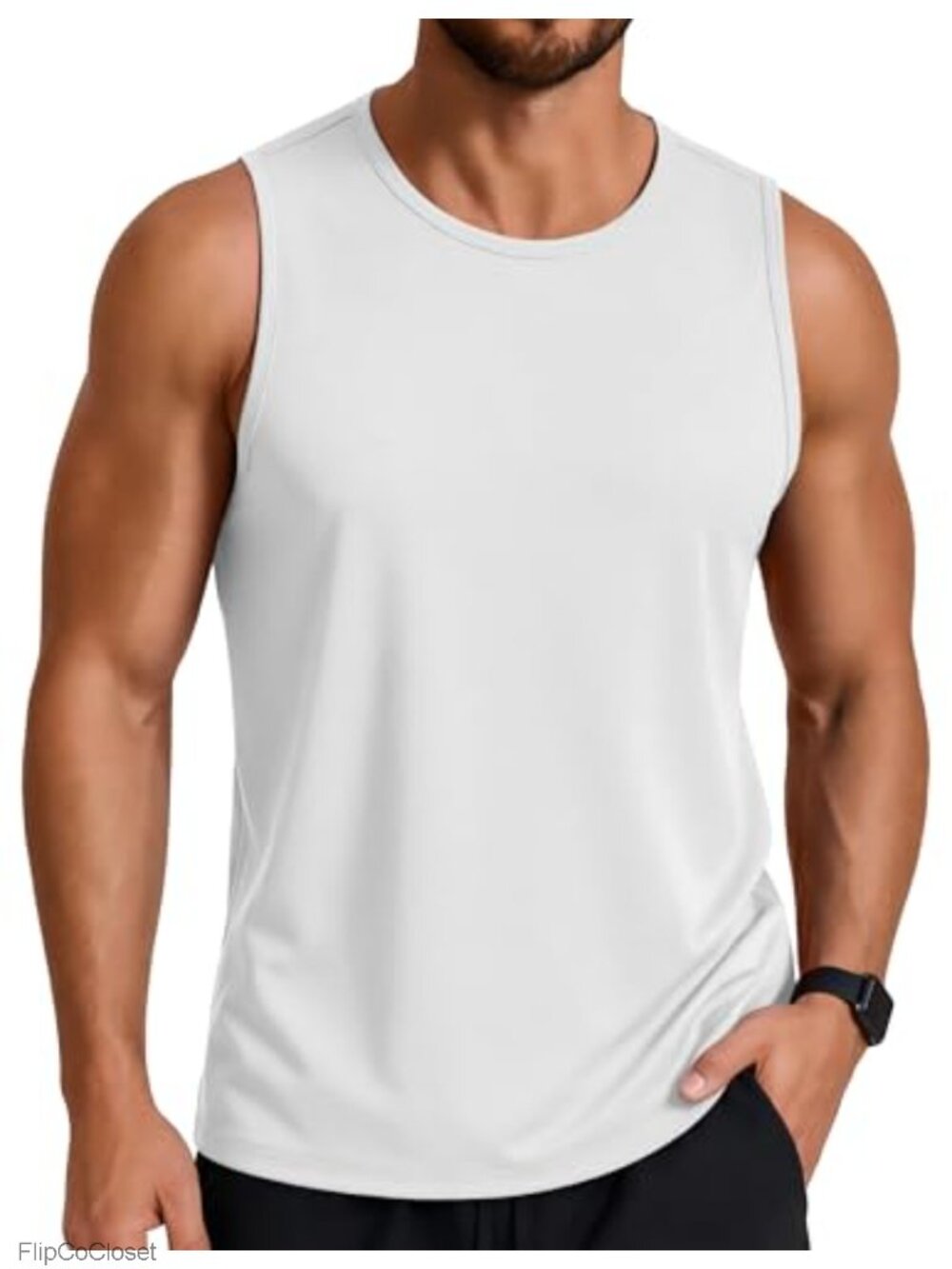 Men's Quick Dry Workout Tank Top UPF 50+ Muscle Sleeveless Gym Shirt